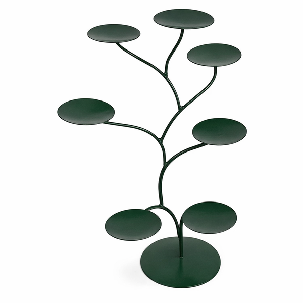 Chakra Lotus Display Glans Groen Metaal Voor 7 Chakra Sfeerlichten