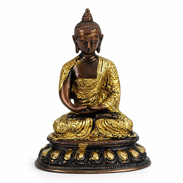 Boeddha Beeld Amithaba Japans Messing 15 cm