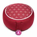 Yogi & Yogini Meditatiekussen Rond Levensbloem Katoen Rood 33 x 16 cm