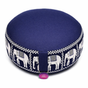 Yogi & Yogini Meditatiekussen Olifant Katoen Blauw rond 33 x 16 cm