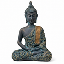 Boeddha Beeld Thais Mediterend Polyresin Zwart 10 x 6 x 15 cm