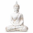 Boeddha Beeld Thais Mediterend Polyresin Wit 20 x 11 x 27 cm