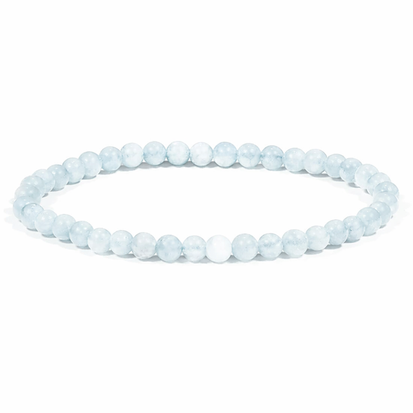 Edelsteen Armband Aquamarijn 4 mm Kralen 19 cm