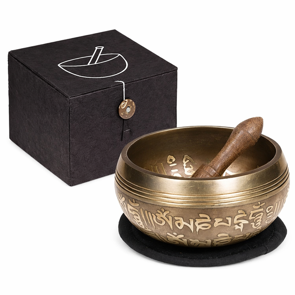 Klankschaal Ohm Geschenkset Koper Zwart 10 cm 300 g