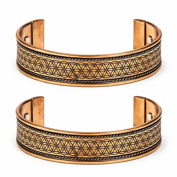 Armband Magnetisch Koper Bloem Des Levens Set Van 2 ±7 cm