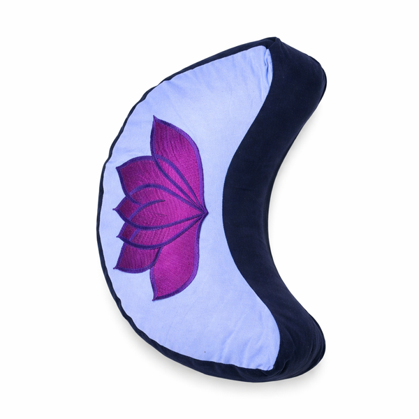 Yogi & Yogini Meditatiekussen Lotus Katoen Blauw Halve Maan 33 x 13 cm