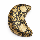 Yogi & Yogini Meditatiekussen Zwart Halve Maan Katoen Goud Patroon 33 x 13 cm