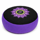 Yogi & Yogini Meditatiekussen Rond Lotus Katoen Zwart Violet 33 x 17 cm