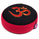 Yogi & Yogini Meditatiekussen Ohm Rond Katoen Zwart Rood 33 x 17 cm
