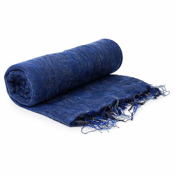Meditatie Omslagdoek Acrylwol Katoen Effen Donkerblauw
