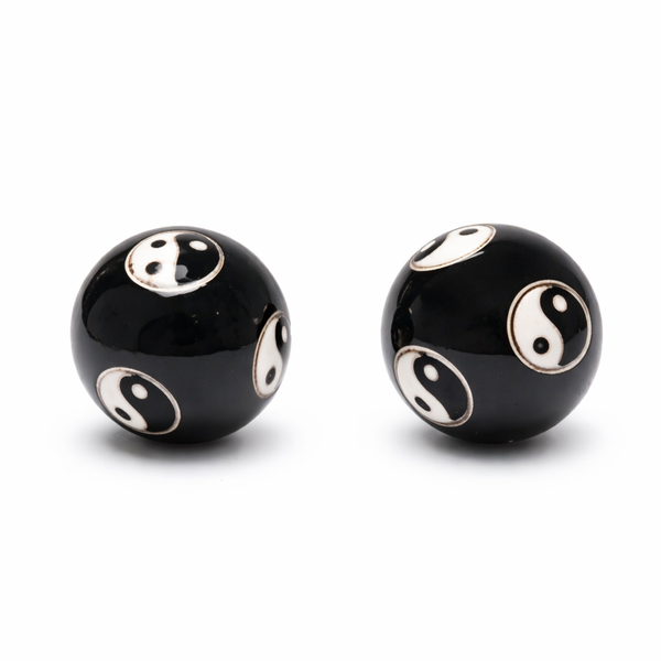 Meridiaankogels Yin Yang Zwart 3,5 cm Model 2