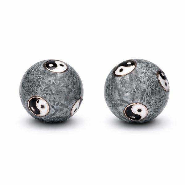Meridiaankogels Yin Yang Tai Chi Grijs 4 cm