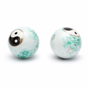 Meridiaankogels Yin Yang Wit-Groen Gemarmerd