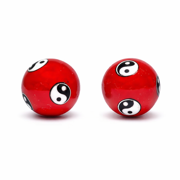 Meridiaankogels Yin Yang Rood 4 cm