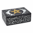 Tarotdoos Pentagram Zeepsteen Messing Inleg Hemelsblauw