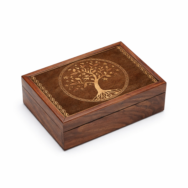 Tarotdoos Tree Of Life Gegraveerd Sheesham Hout MDF