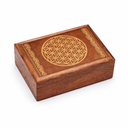 Tarotdoos Flower Of Life Gegraveerd Sheesham Hout MDF