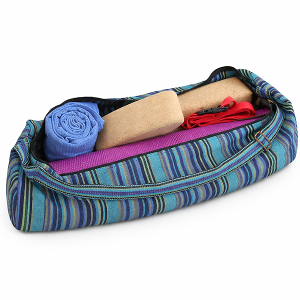 Yogamat Tas Katoen Blauw Gestreept