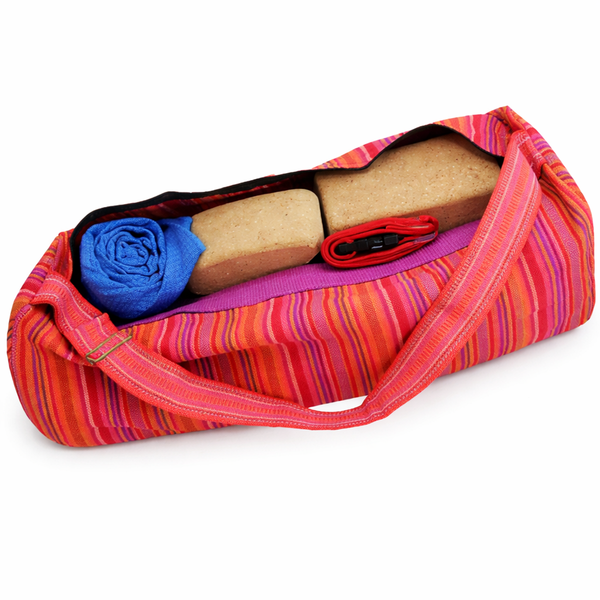 Yogamat Tas Katoen Roze Gestreept