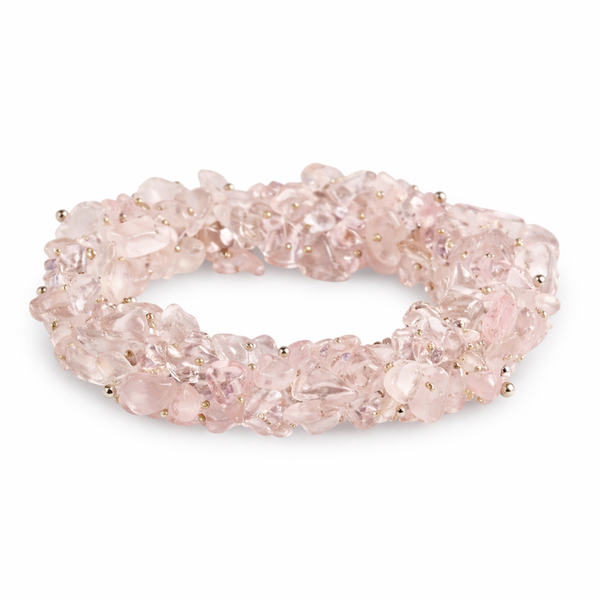 Edelsteen Splitarmband Rozenkwarts Cluster