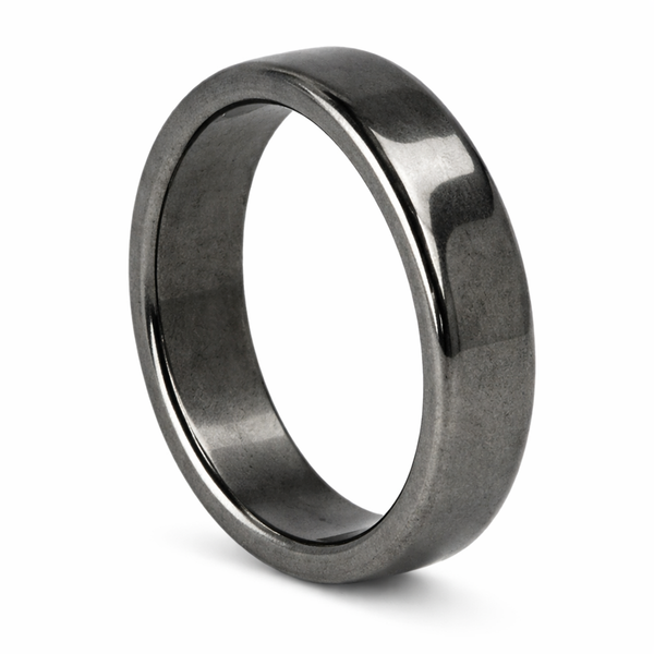 Edelsteen Ring Hematiet Plat - 5 mm / Maat 20
