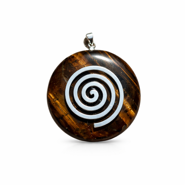 Levensspiraal Tijgeroog Donut Edelsteen Hanger