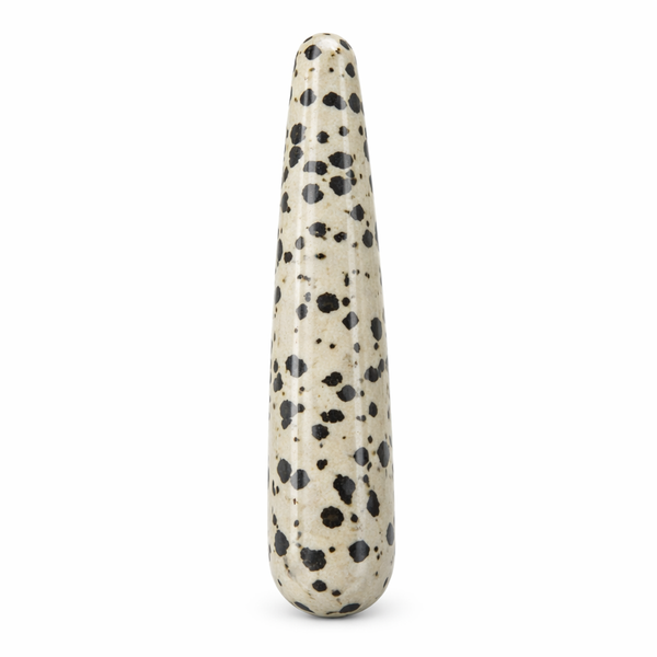 Massage Griffel Jaspis Dalmatiër - 10 x 2 cm
