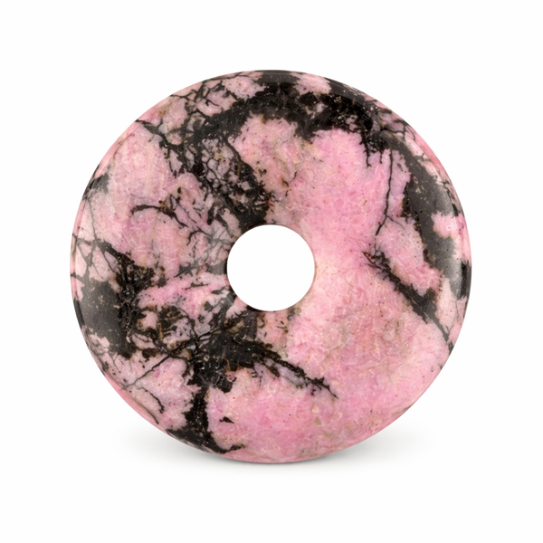 Rhodoniet Donut Sieraad Rosa Roze Cirkel Hanger Edelsteen