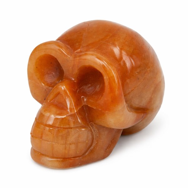 Kristallen Schedel Aventurijn Oranje - 45 mm