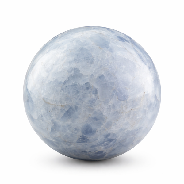 Calciet blauwe edelsteenbollen spirituele groei en concentratie ondersteuning
