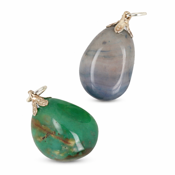 Edelsteen Hanger Agaat Blauw (Klein)