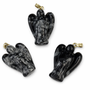 Engelen Hanger Obsidiaan Sneeuwvlok (20 mm)