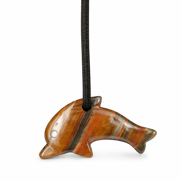 Dolfijn Hanger Tijgeroog (Doorboord)