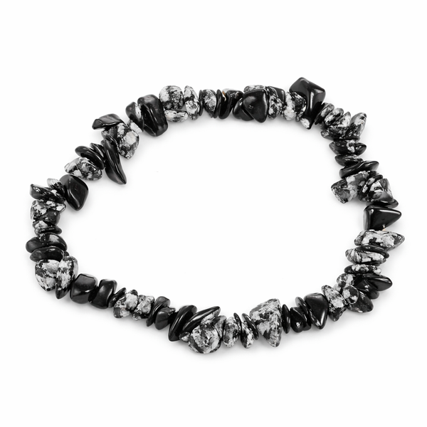 Edelsteen Splitarmband Obsidiaan Sneeuwvlok