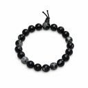 Edelsteen Armband Obsidiaan Sneeuwvlok Powerbead