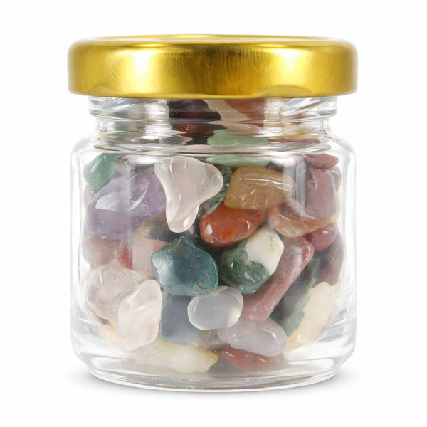 Trommelstenen Mix in Glas (60 gram)