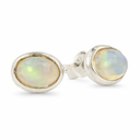 Opaal Oorstekers 925 Sterling Zilver Ethiopië Per Paar