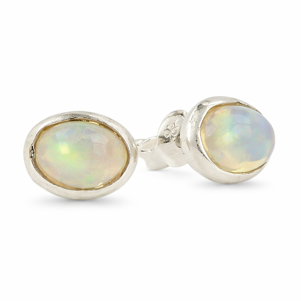Opaal Oorstekers 925 Sterling Zilver Ethiopië Per Paar