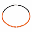 Edelstenen Ketting Carneool &amp; Zwart Glas