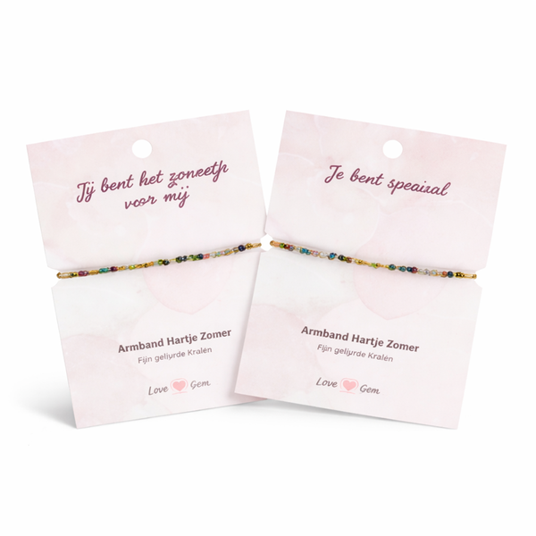 Edelsteen Armband Robijn in Zoisiet – Hartje Zomer – Love Gems