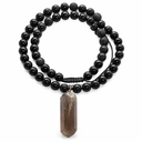 Ruwe Edelsteen Hanger Rookkwarts Kralenketting Obsidiaan