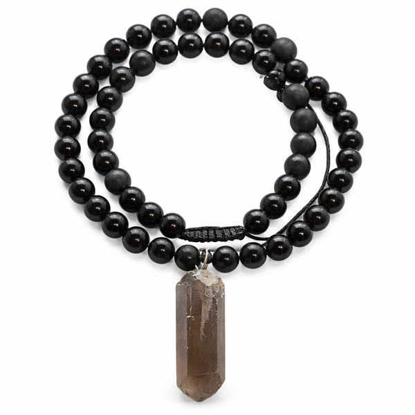 Ruwe Edelsteen Hanger Rookkwarts Kralenketting Obsidiaan