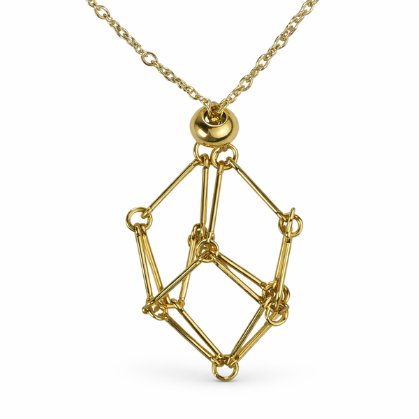 Kooihanger en ketting goudkleur nikkelvrij materiaal steen tot 4 cm
