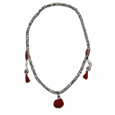 Mala ketting zwart-wit design met bruine kwastjes