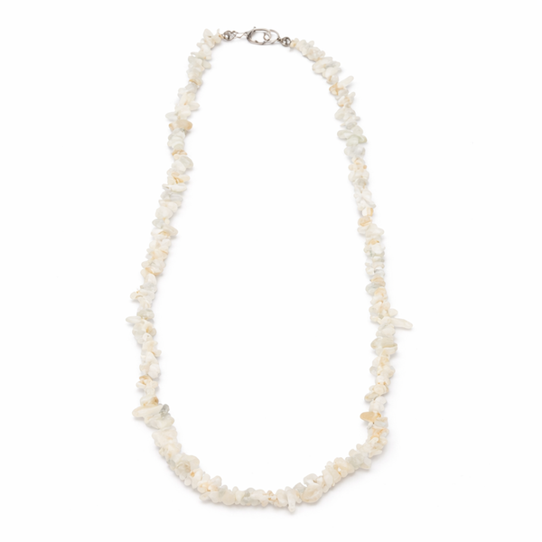 Witte Maansteen Splitketting Smal Zilverkleurige Sluiting