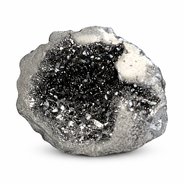 Zilverkleurige Bergkristal geode Marokko spirituele decoratie