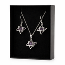 Edelsteen Amethist Oorbellen en Hanger Set Merkabah