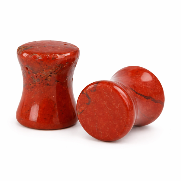 Plug Oorpiercing Jaspis Rood - 8 mm (Set van 2)