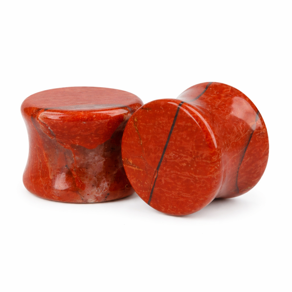 Plug Oorpiercing Jaspis Rood - 16 mm (Set van 2)