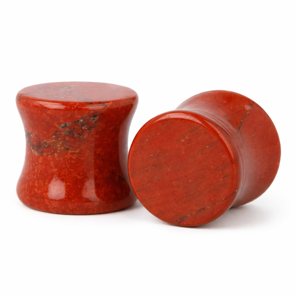 Plug Oorpiercing Jaspis Rood - 12 mm (Set van 2)